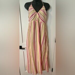 Old Navy Pink and Green Sleeveless Maxi Dress